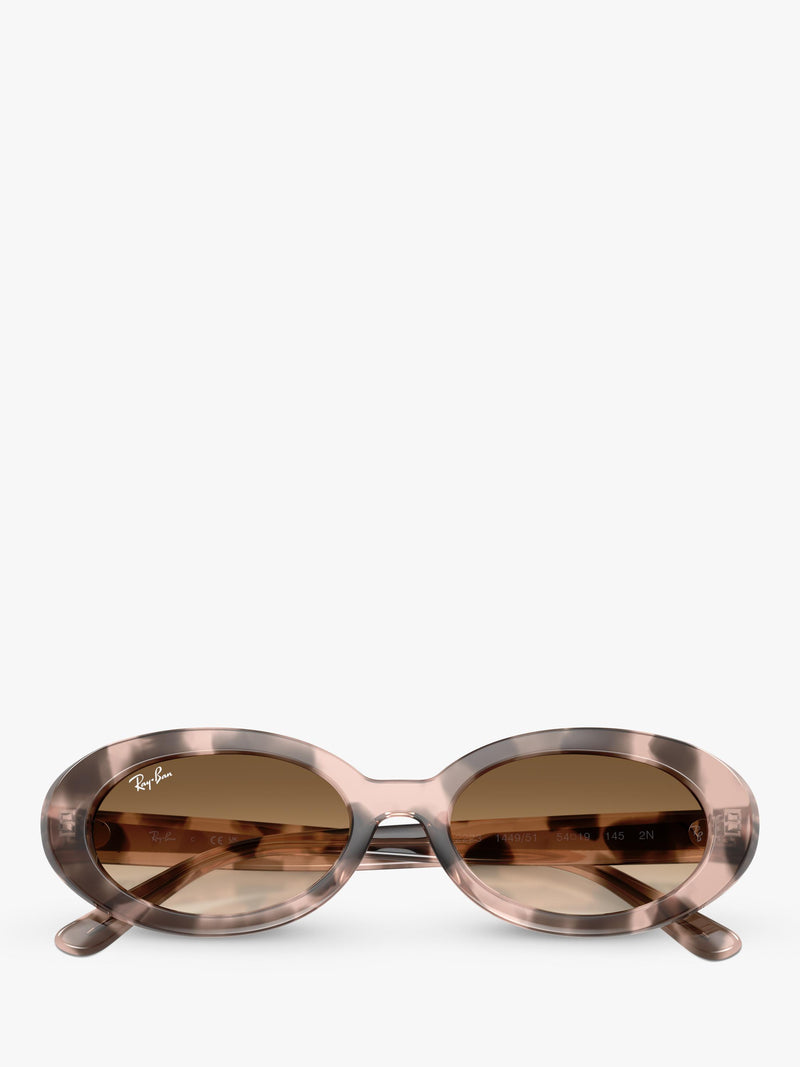 Ray-Ban women's oval sunglasses pink havana, UK version