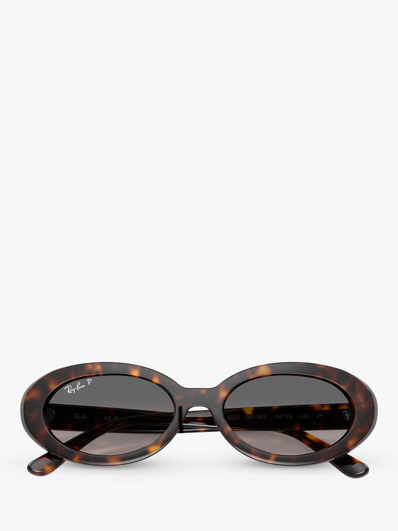 Ray-Ban RB2223 oval sunglasses Havana brown, imported from the UK