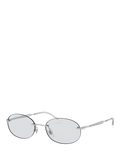Ray-Ban RB3767 Unisex Oval Sunglasses, Silver