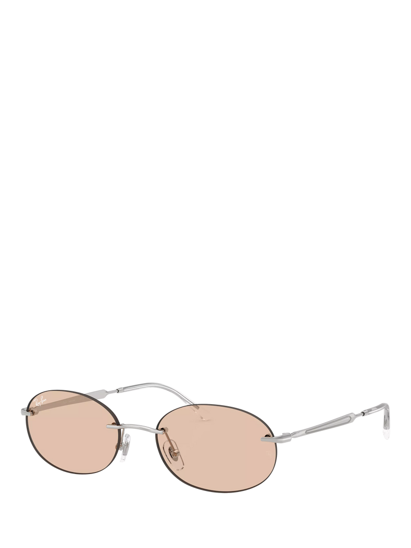 Ray-Ban RB3767 oval sunglasses silver, imported from the UK