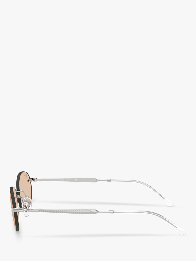 Ray-Ban RB3767 oval sunglasses silver, imported from the UK