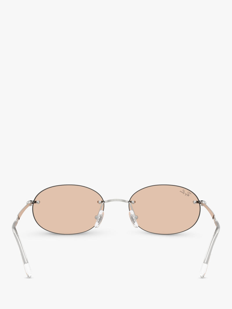 Ray-Ban RB3767 oval sunglasses silver, imported from the UK