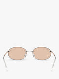 Ray-Ban RB3767 oval sunglasses silver, imported from the UK