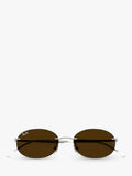 Ray-Ban RB3767 oval sunglasses silver, imported from the UK