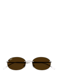 Ray-Ban RB3767 oval sunglasses silver, imported from the UK