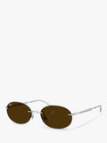 Ray-Ban RB3767 oval sunglasses silver, imported from the UK
