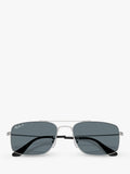 Ray-Ban Explorer III polarised square sunglasses silver blue - British product