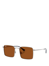John Lewis Ray-Ban Men's Idan Square Sunglasses, Gunmetal/Brown- Buy online at McGrocer