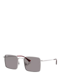 Ray-Ban Idan square sunglasses polished silver grey (British brand)