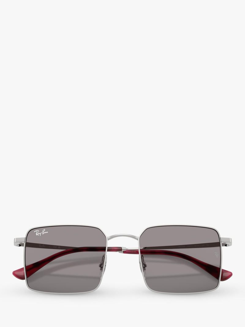 Ray-Ban Idan square sunglasses polished silver grey (British brand)