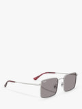 Ray-Ban Idan square sunglasses polished silver grey (British brand)