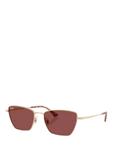 John Lewis Ray-Ban Women's Drea Irregular Sunglasses Pale Gold/Red- Buy online at McGrocer