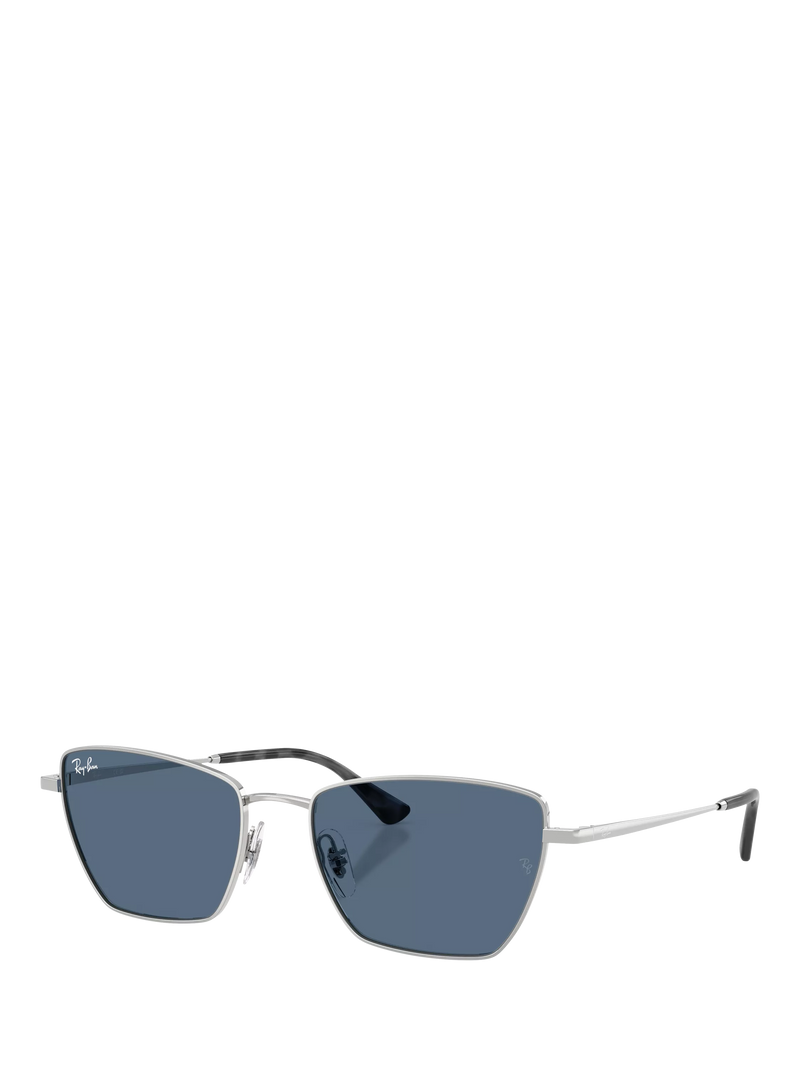Ray-Ban RB3783 Women's Irregular Cat Eye Sunglasses, Silver/Blue