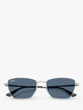 Ray-Ban RB3783 women's irregular cat eye sunglasses silver blue (British brand)