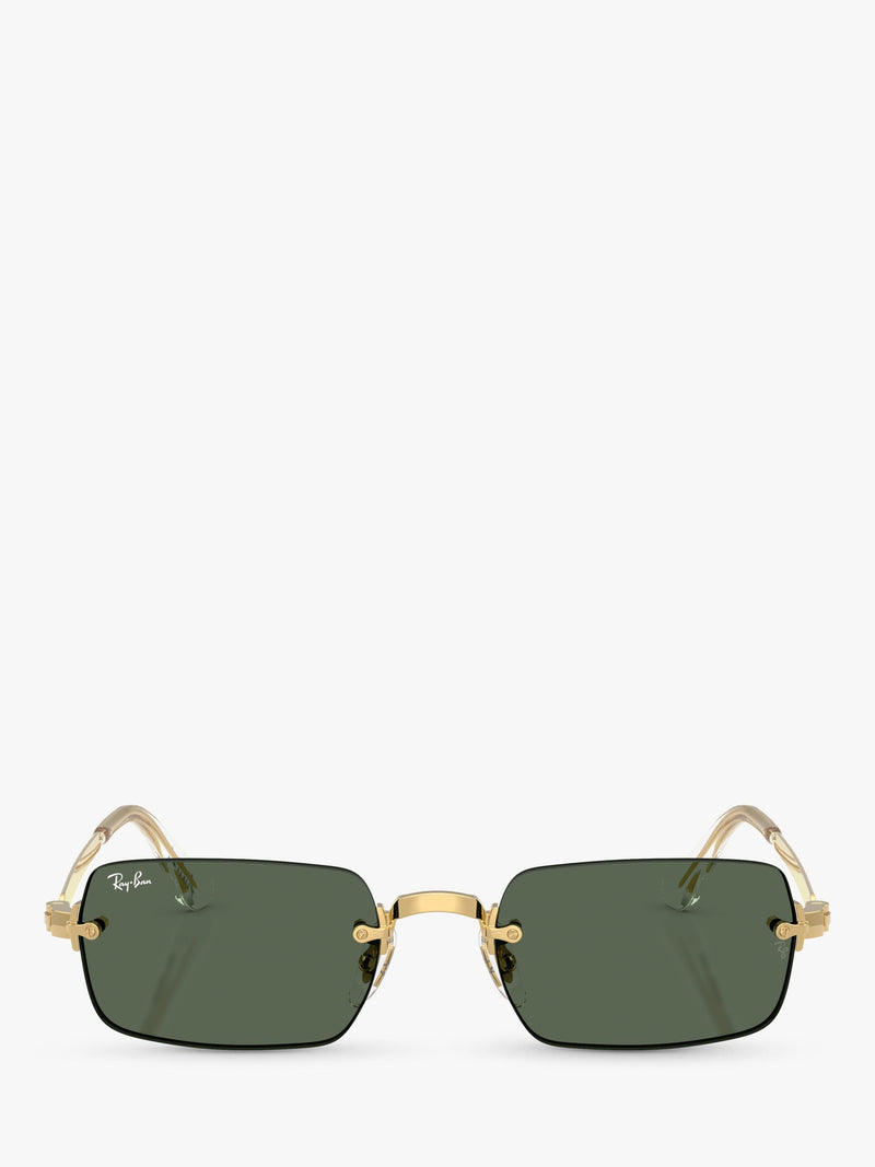 Ray-Ban square sunglasses arista gold green 54mm, imported from the UK