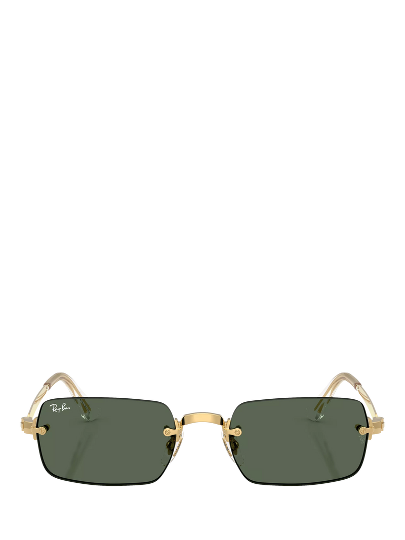 Ray-Ban square sunglasses arista gold green 54mm, imported from the UK