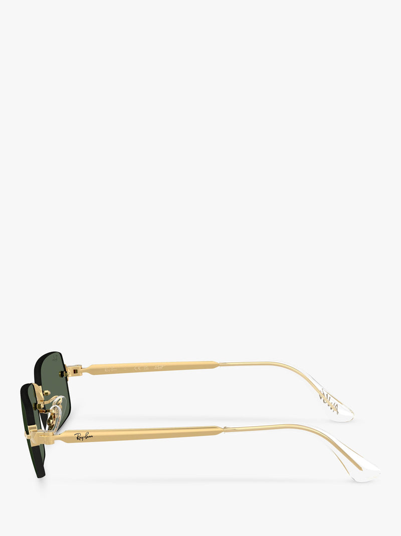 Ray-Ban square sunglasses arista gold green 54mm, imported from the UK