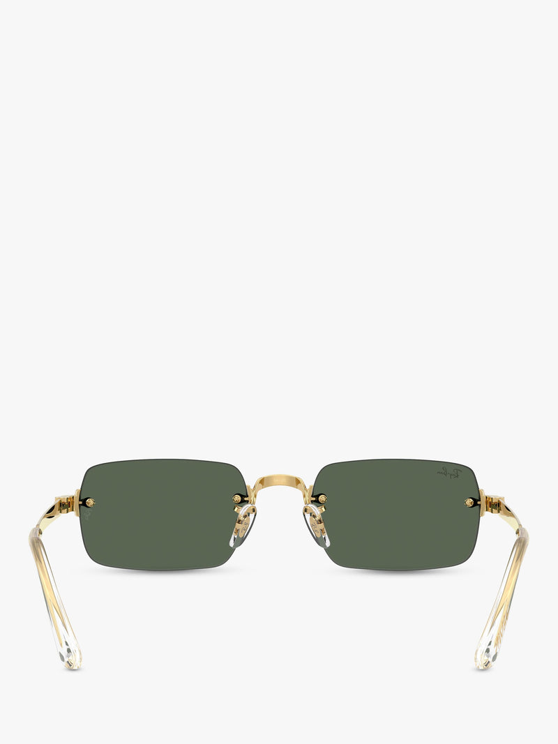 Ray-Ban square sunglasses arista gold green 54mm, imported from the UK