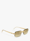 Ray-Ban RB3928 square sunglasses with gold frame, UK version