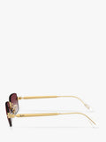 Ray-Ban RB3928 rectangular sunglasses in Arista Gold with Purple Gradient, UK version