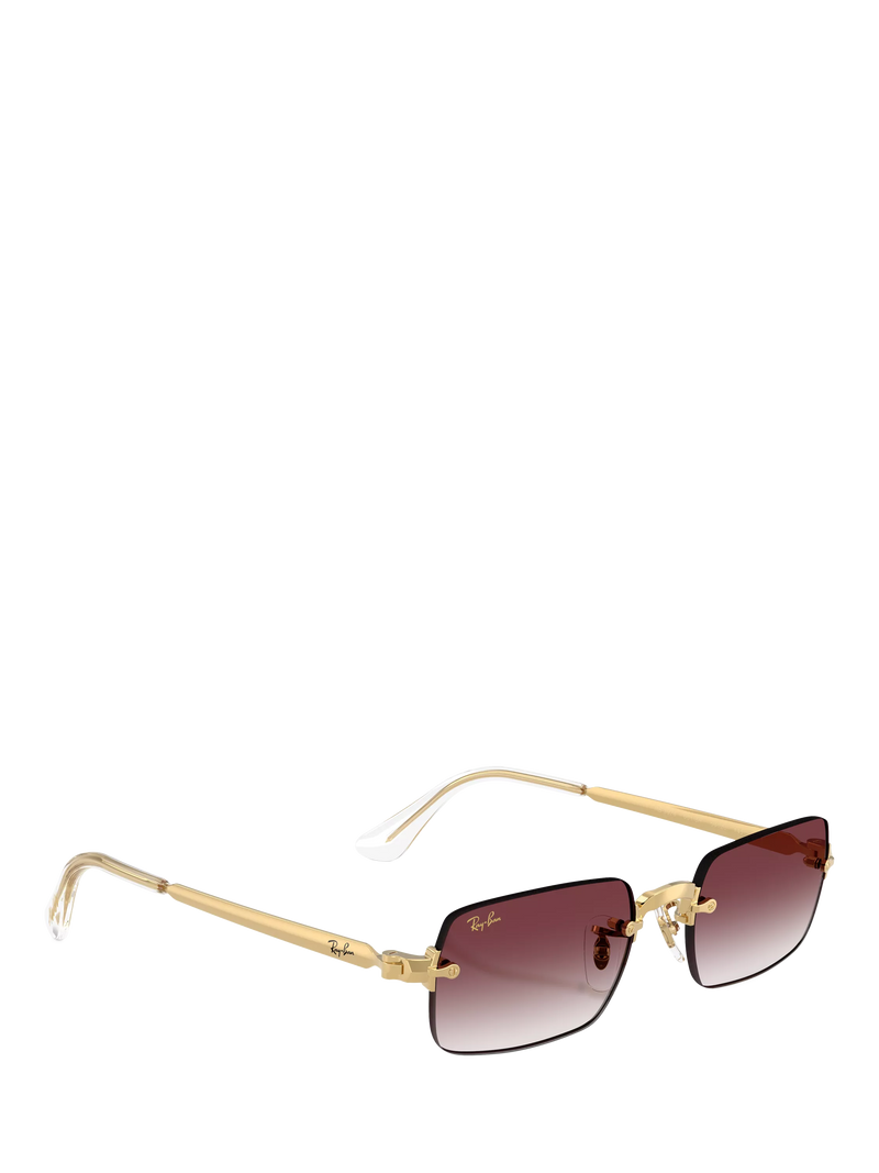 Ray-Ban RB3928 rectangular sunglasses in Arista Gold with Purple Gradient, UK version