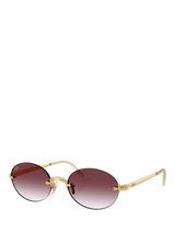 John Lewis Ray-Ban RB3929 Oval Sunglasses, Arista Gold/Pink- Buy online at McGrocer