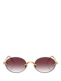 Ray-Ban RB3929 oval sunglasses arista gold/pink, UK version