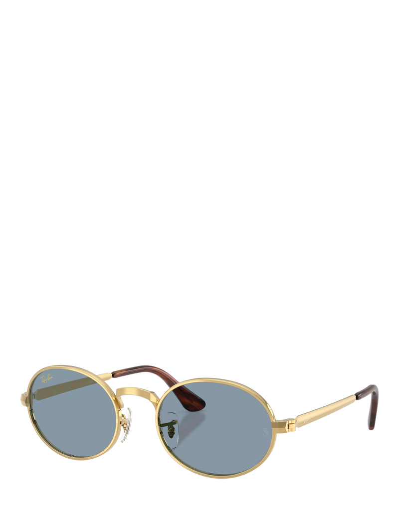 Ray-Ban oval sunglasses arista gold blue 54mm, imported from the UK