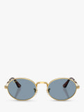 Ray-Ban oval sunglasses arista gold blue 54mm, imported from the UK