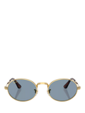 Ray-Ban oval sunglasses arista gold blue 54mm, imported from the UK