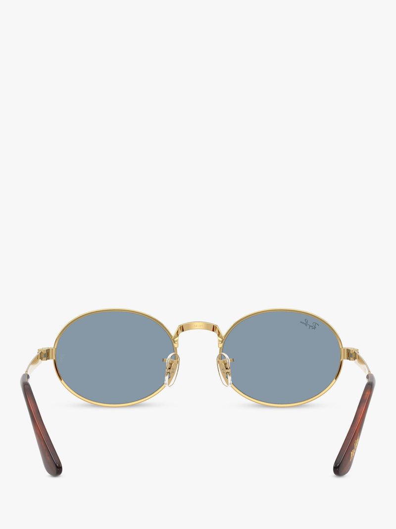 Ray-Ban oval sunglasses arista gold blue 54mm, imported from the UK