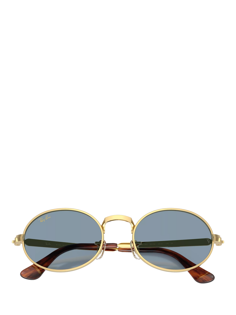 Ray-Ban oval sunglasses arista gold blue 54mm, imported from the UK