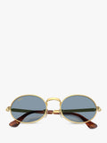 Ray-Ban oval sunglasses arista gold blue 54mm, imported from the UK