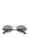 Ray-Ban oval sunglasses arista gold blue 54mm, imported from the UK
