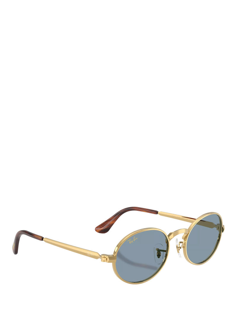 Ray-Ban oval sunglasses arista gold blue 54mm, imported from the UK
