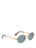 Ray-Ban oval sunglasses arista gold blue 54mm, imported from the UK