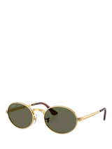 John Lewis Ray-Ban RB3931 Men's Polarised Oval Sunglasses Arista Gold/Green- Buy online at McGrocer
