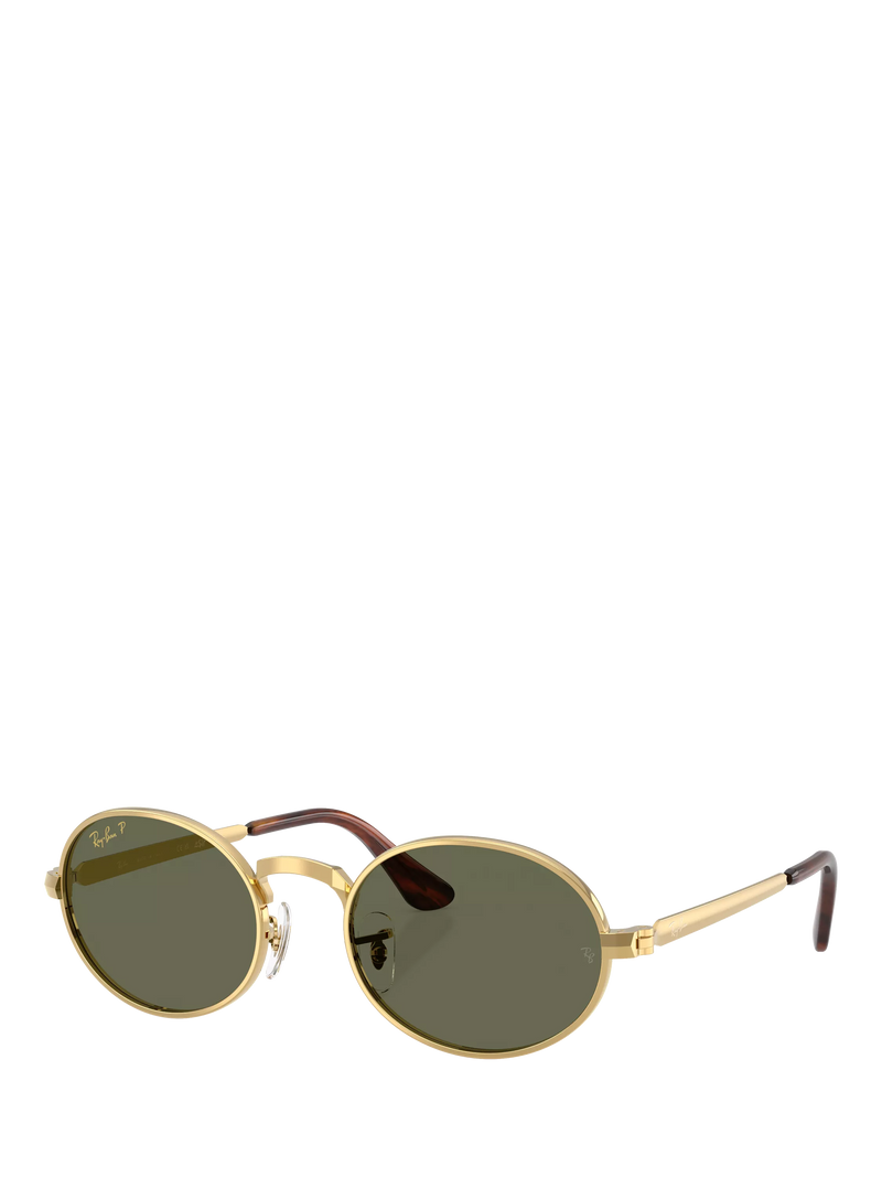 Ray-Ban RB3931 polarised oval sunglasses Gold Green, imported from the UK