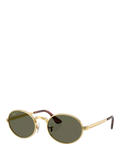 Ray-Ban RB3931 polarised oval sunglasses Gold Green, imported from the UK
