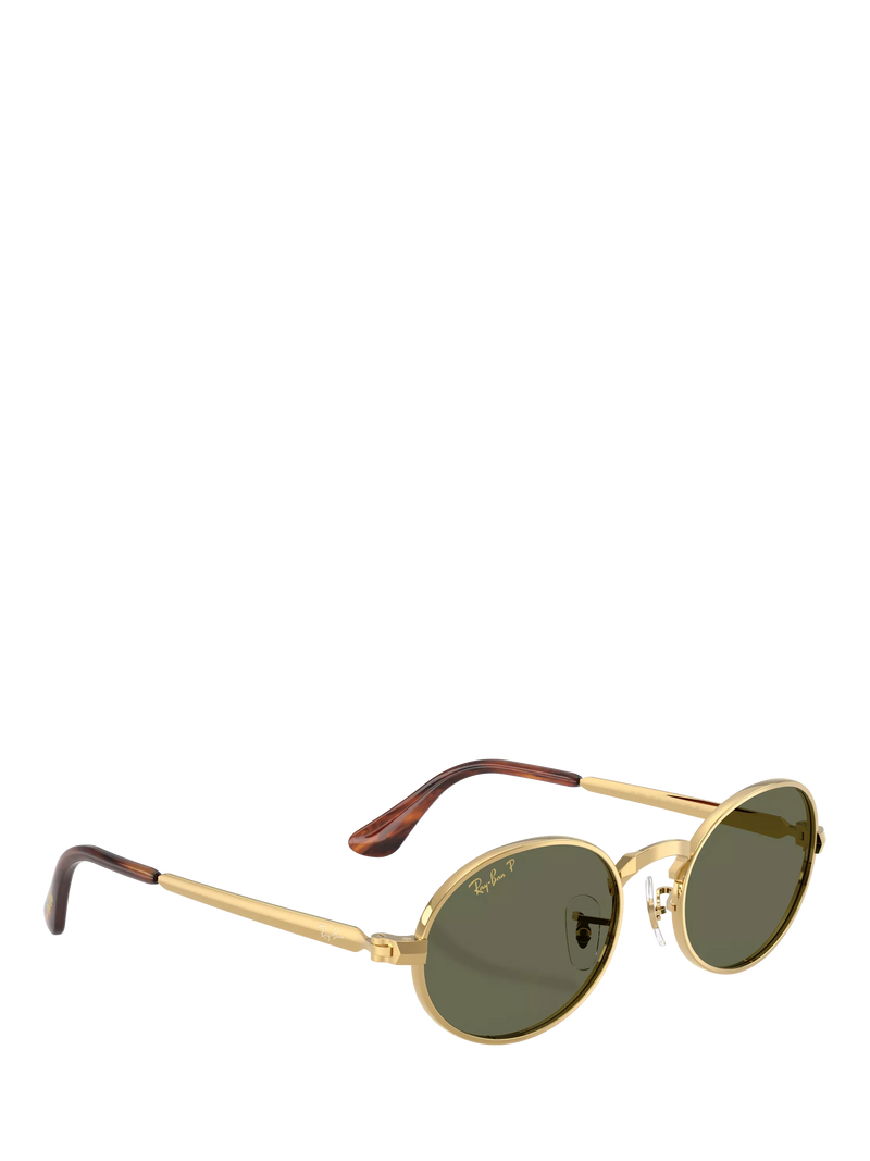 Ray-Ban RB3931 polarised oval sunglasses Gold Green, imported from the UK