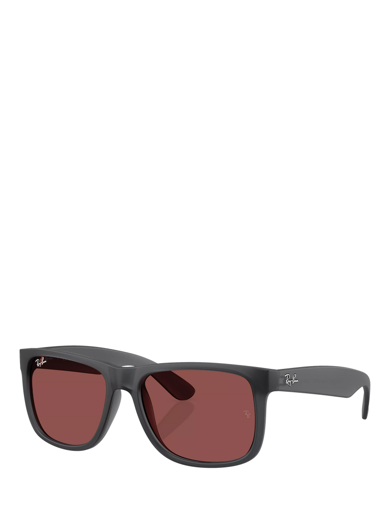 Ray-Ban Justin classic square sunglasses opal grey red, UK version