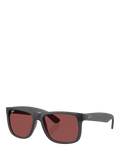 Ray-Ban Justin classic square sunglasses opal grey red, UK version