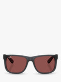 Ray-Ban Justin classic square sunglasses opal grey red, UK version