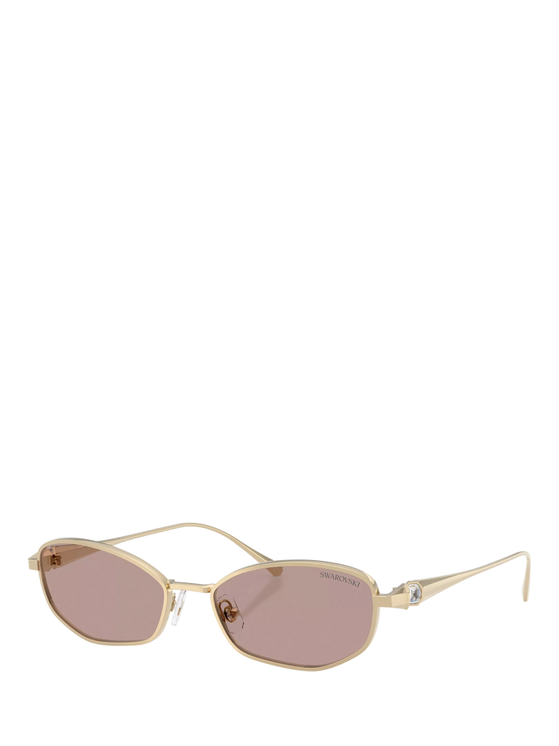 Swarovski SK7042 Pillow Sunglasses, Pale Gold/Brown