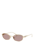 Swarovski SK7042 Pillow Sunglasses, Pale Gold/Brown
