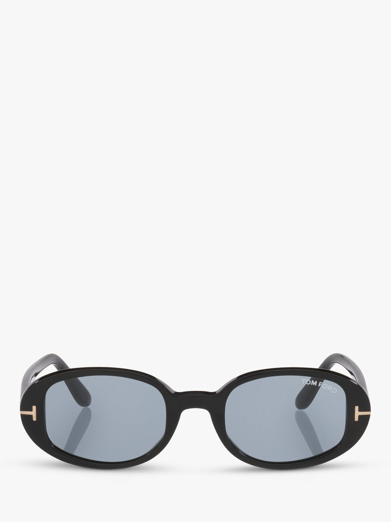 TOM FORD oval sunglasses shiny black/blue, UK version