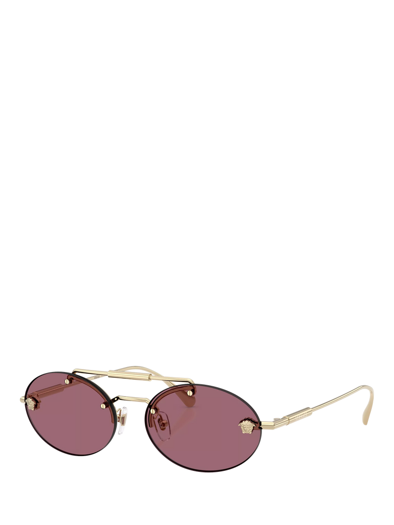 Versace oval sunglasses pale gold red, UK version
