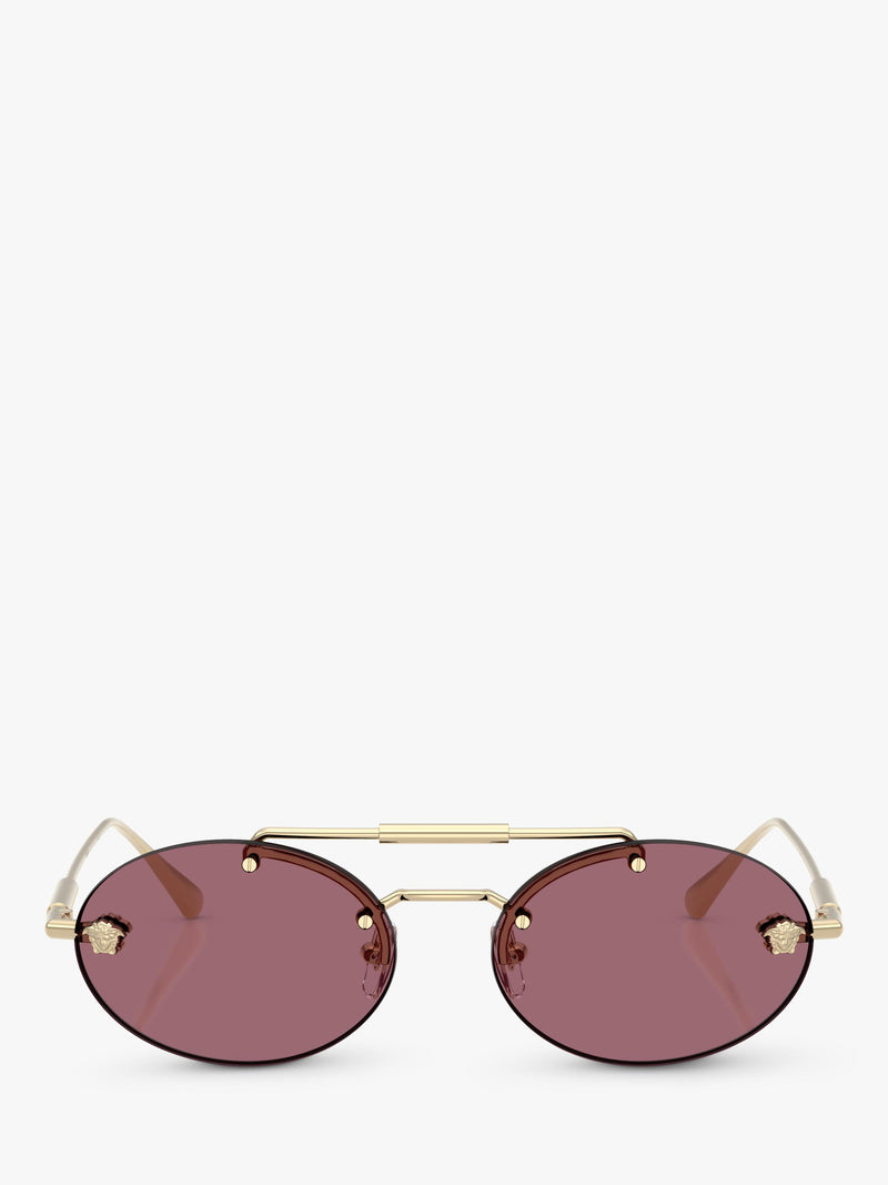 Versace oval sunglasses pale gold red, UK version