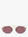 Versace oval sunglasses pale gold red, UK version