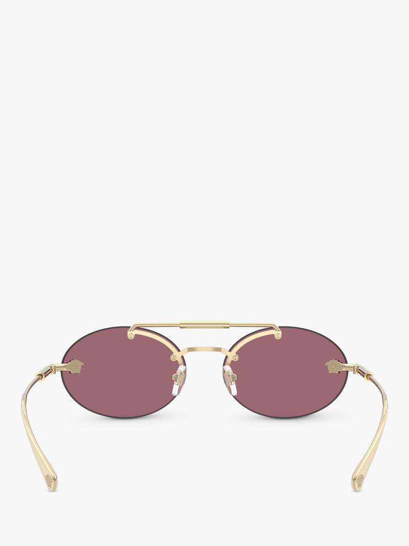 Versace oval sunglasses pale gold red, UK version
